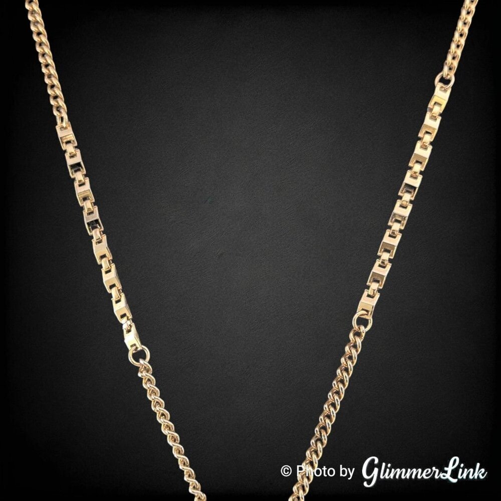Vintage Gold Tone Engravable Locket Y Drop Necklace Long Locket Chain - Picture 15 of 16